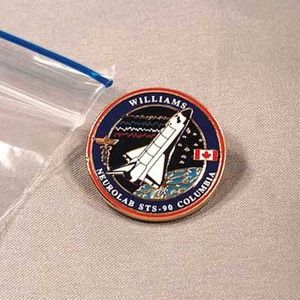 DAVID WILLIAMS 1998 STS-90 PERSONAL LAPEL PIN NEUROLAB COLUMBIA, OFFICIAL ASTRO